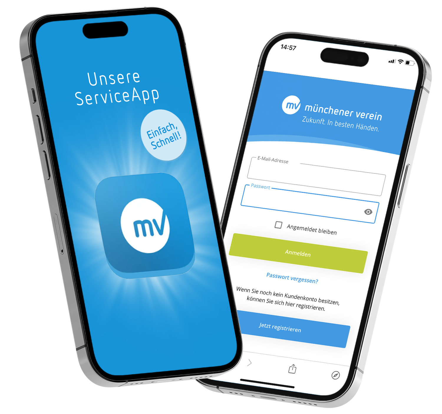 Handy mit der ServiceApp